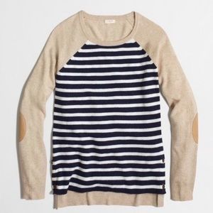 J.Crew Striped sweater with elbow patches